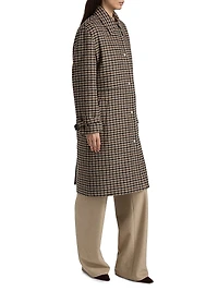 Plaid Wool-Blend Car Coat