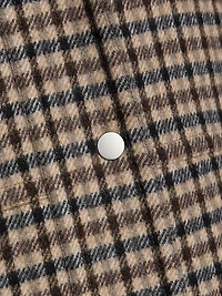 Plaid Wool-Blend Car Coat