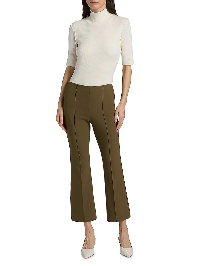 Elbow-Length Sleeve Cotton Turtleneck