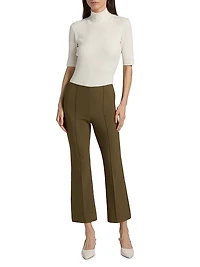 Elbow-Length Sleeve Cotton Turtleneck