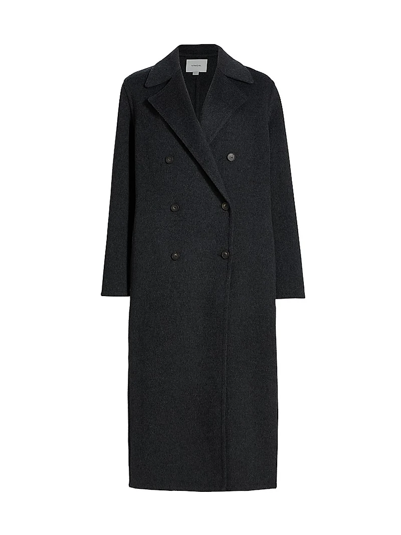 Wool-Blend Double-Breasted Longline Coat