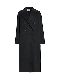 Wool-Blend Double-Breasted Longline Coat