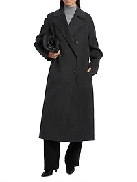 Wool-Blend Double-Breasted Longline Coat