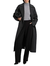 Wool-Blend Double-Breasted Longline Coat
