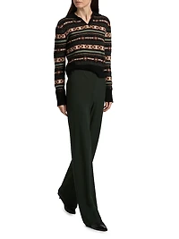 Fair Isle-Style Cashmere Polo Sweater