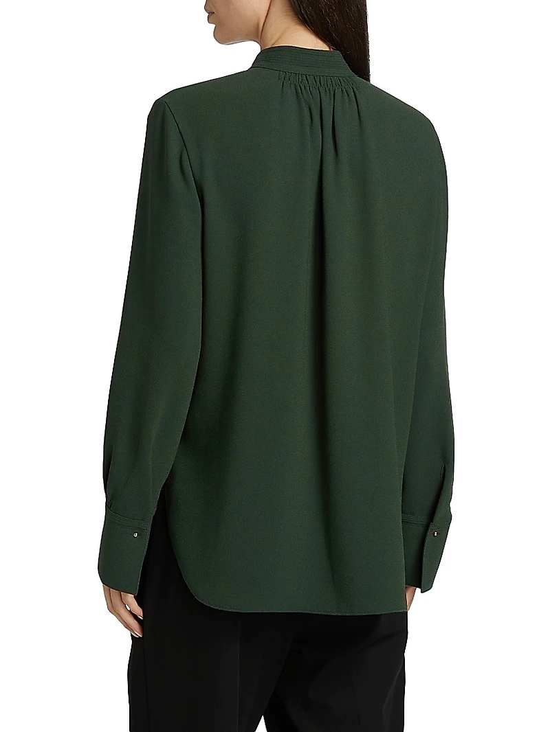 Metal Button-Detailed Long-Sleeve Shirt