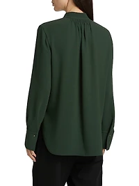 Metal Button-Detailed Long-Sleeve Shirt