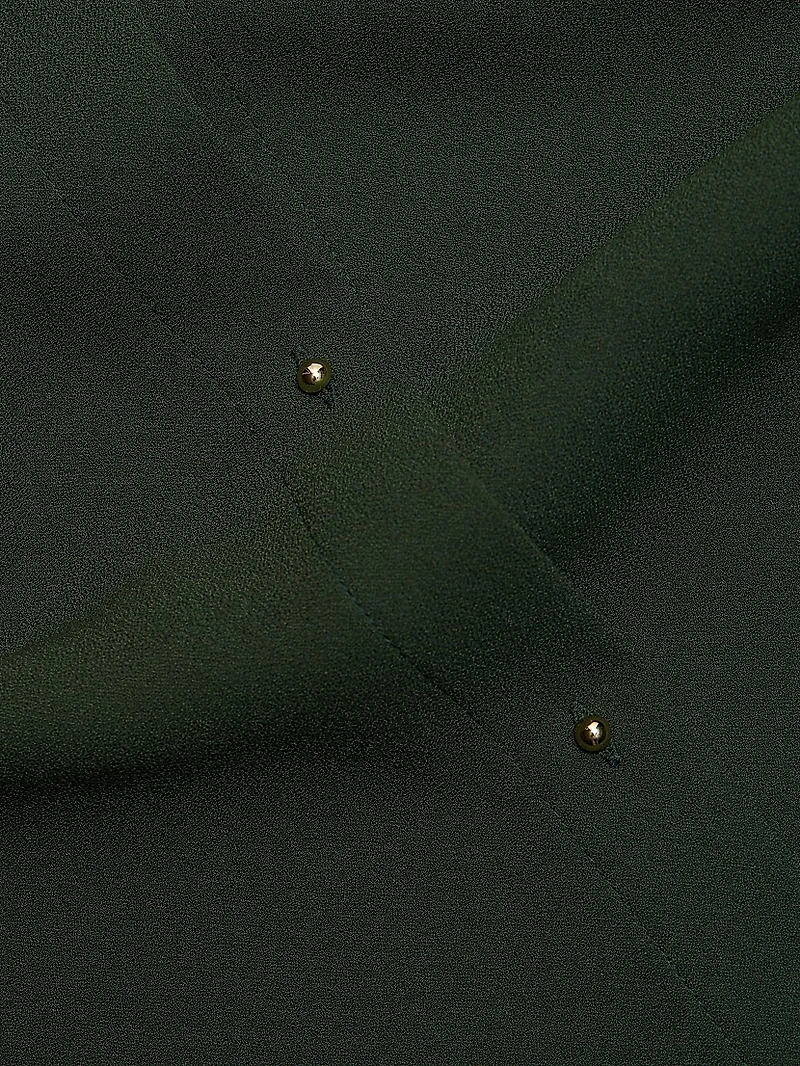 Metal Button-Detailed Long-Sleeve Shirt
