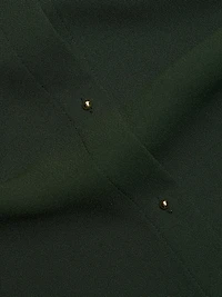 Metal Button-Detailed Long-Sleeve Shirt