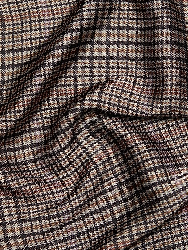 Plaid Fit & Flare Cowlneck Maxi Dress