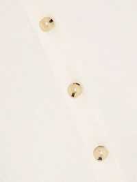 Wool-Blend Button-Front Polo Cardigan