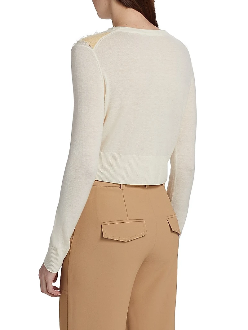 Argyle Wool-Blend Crewneck Cardigan