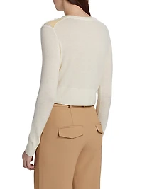 Argyle Wool-Blend Crewneck Cardigan