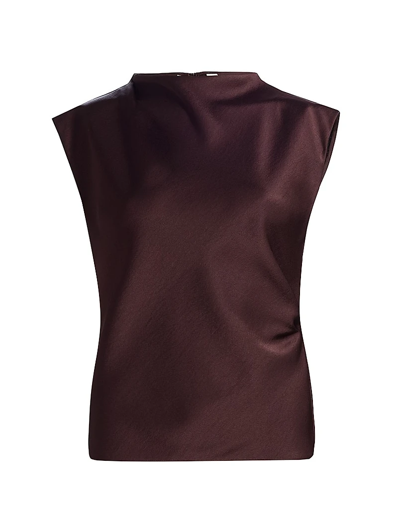 Satin Cowlneck Maxi Dress