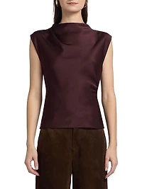 Satin Cowlneck Maxi Dress