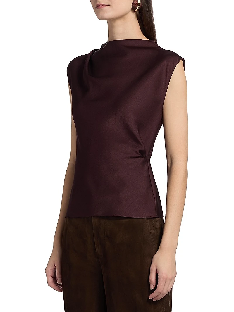 Satin Cowlneck Maxi Dress