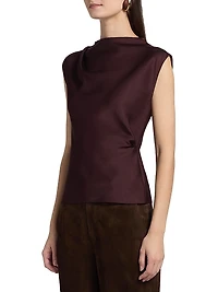 Satin Cowlneck Maxi Dress