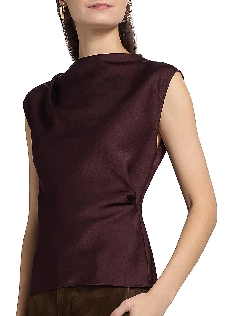 Satin Cowlneck Maxi Dress