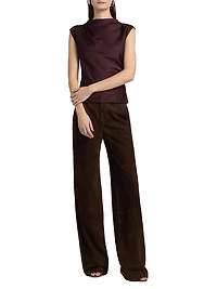 Satin Cowlneck Maxi Dress