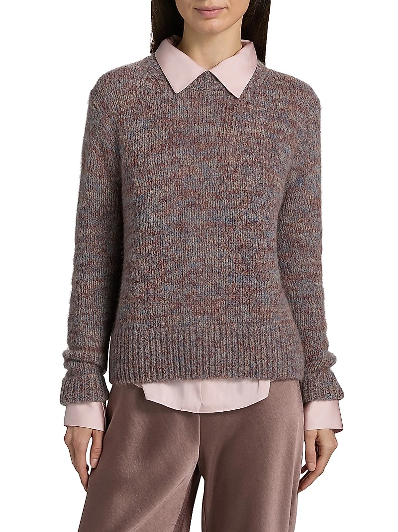 Marled Knit Crewneck Sweater