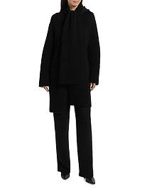 Draped Rib-Knit Car Coat