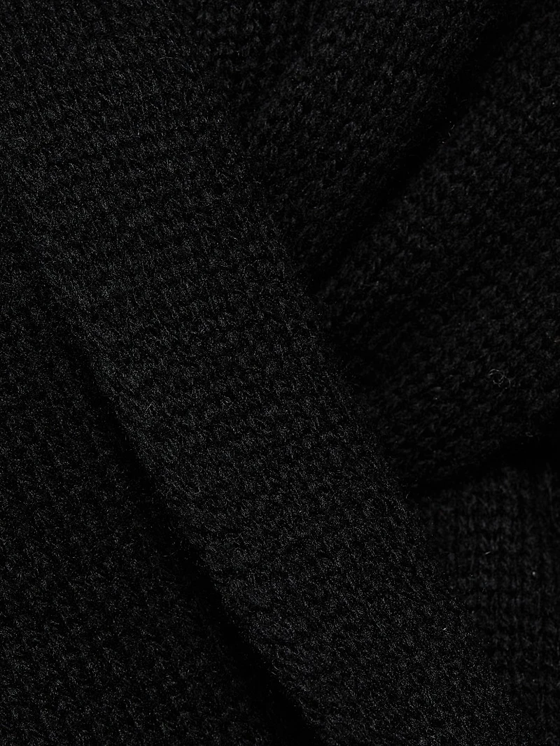 Draped Rib-Knit Car Coat