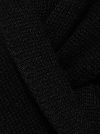 Draped Rib-Knit Car Coat