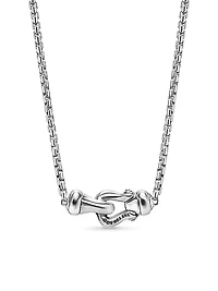 Petite Buckle Necklace in Sterling Silver with 14K Yellow Gold, 16.3MM