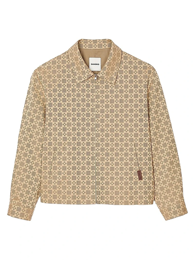 Square Cross Zip-Up Jacket