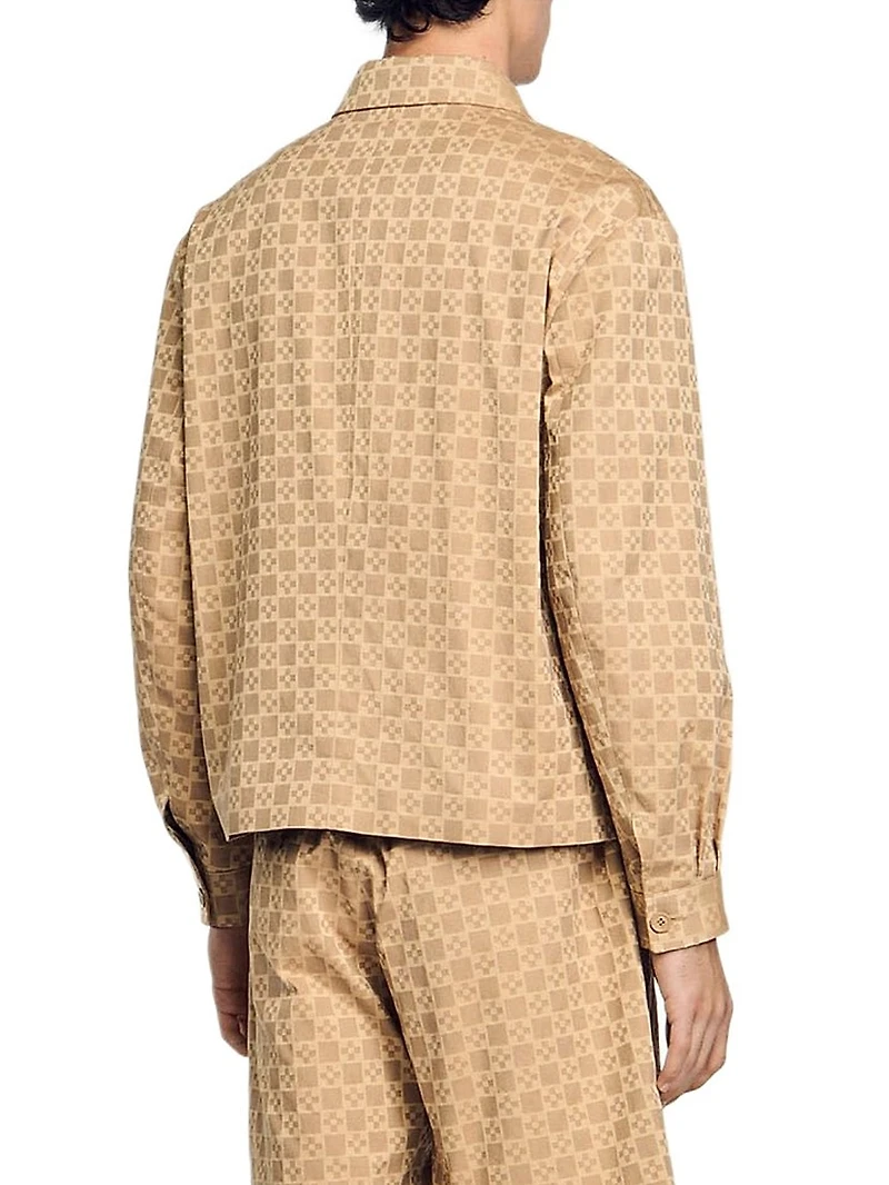 Square Cross Zip-Up Jacket