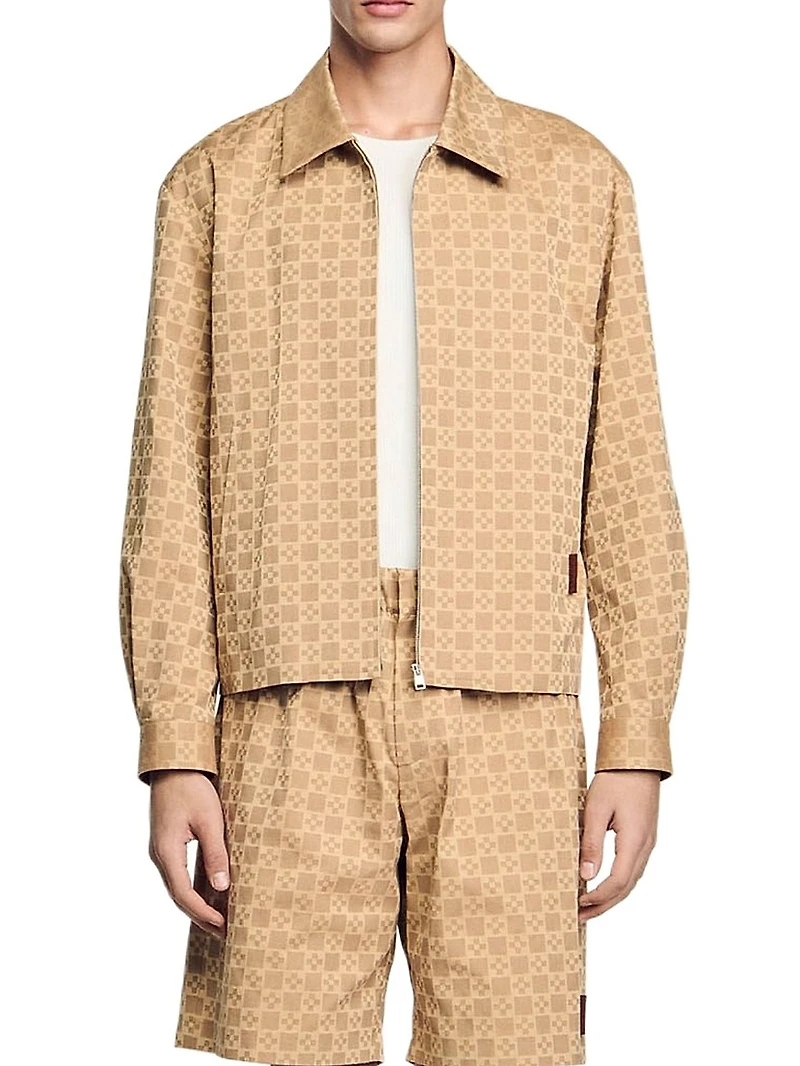 Square Cross Zip-Up Jacket