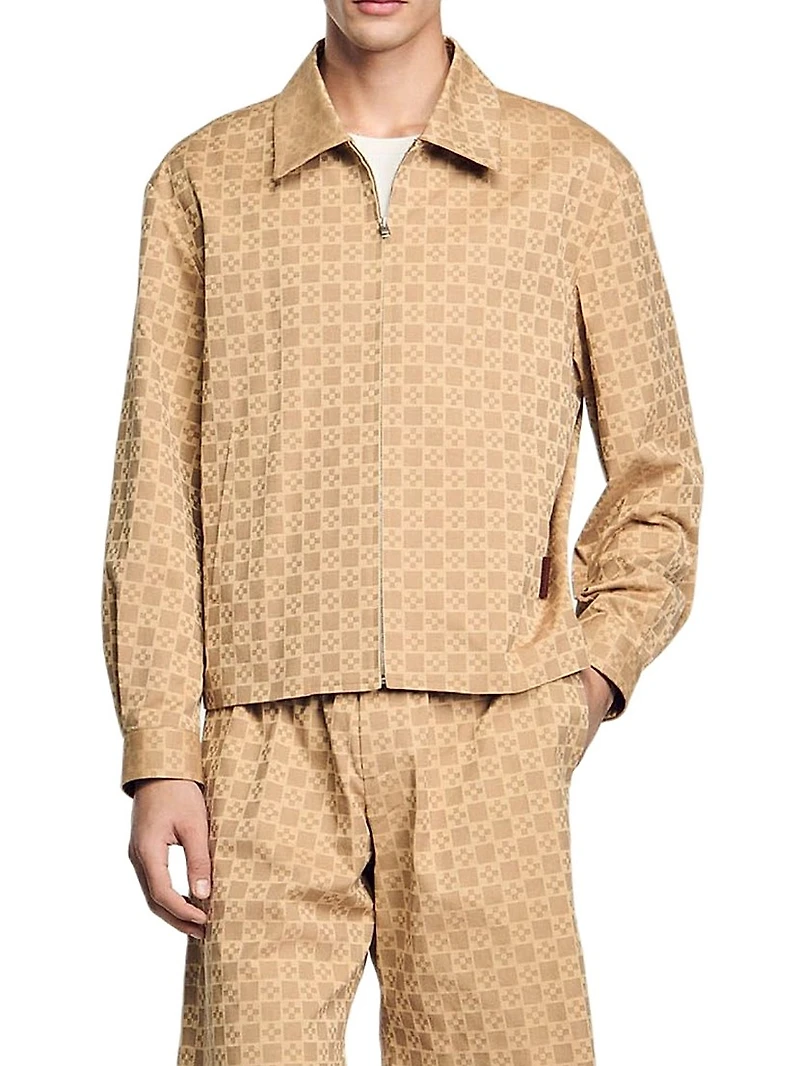 Square Cross Zip-Up Jacket
