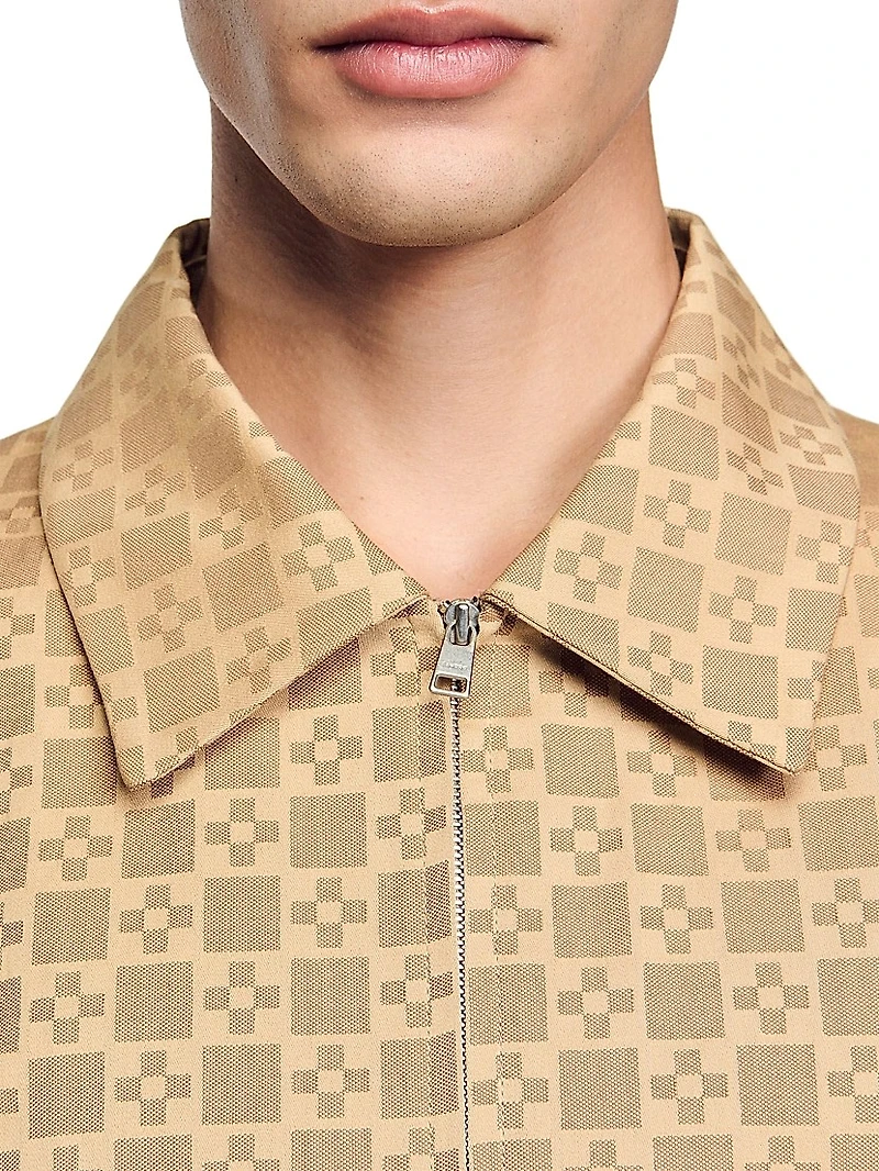 Square Cross Zip-Up Jacket