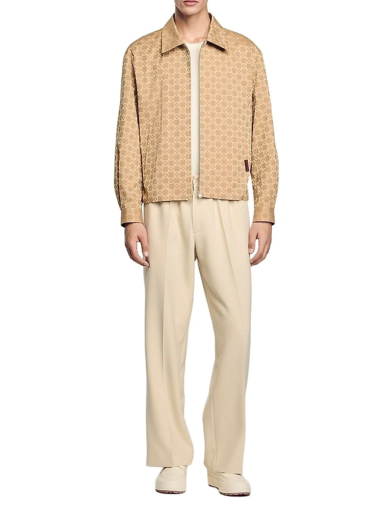Square Cross Zip-Up Jacket
