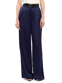 Satin Pleated Trousers