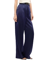 Satin Pleated Trousers