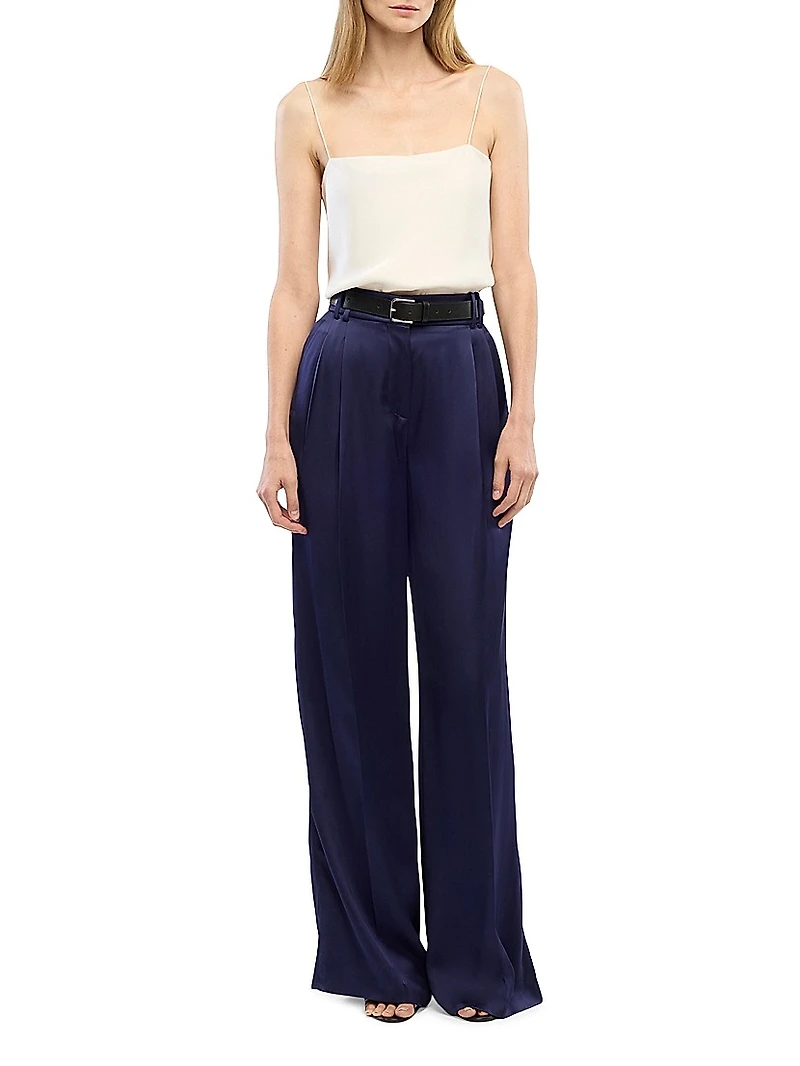 Satin Pleated Trousers