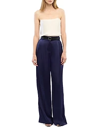 Satin Pleated Trousers