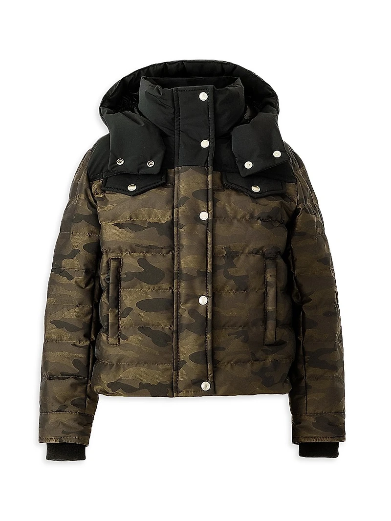Little Boy's & Adriel Camouflage Puffer Jacket