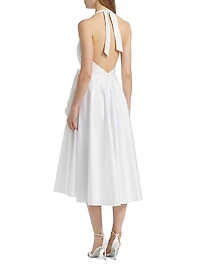 Hannah Stretch-Cotton Halterneck Midi-Dress