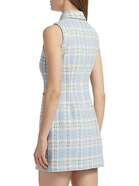 Sophia Plaid Tweed Button-Front Minidress