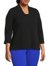 Plus Stretch Deco Crepe Blouse