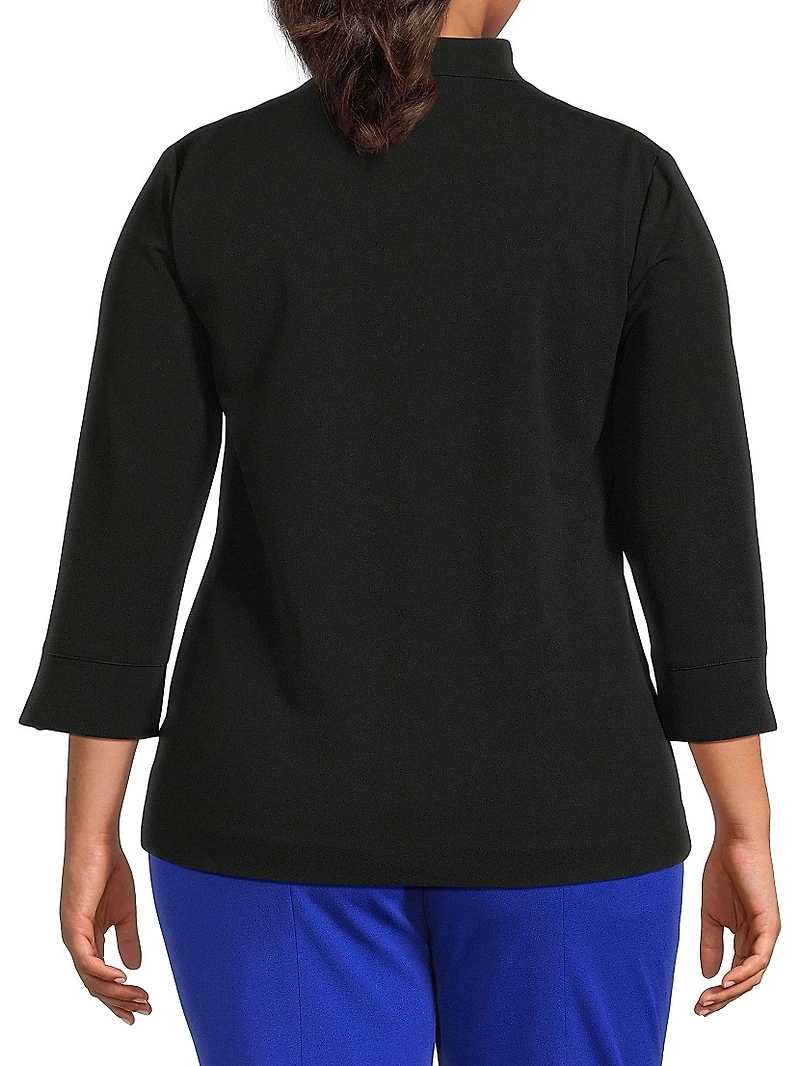 Plus Stretch Deco Crepe Blouse
