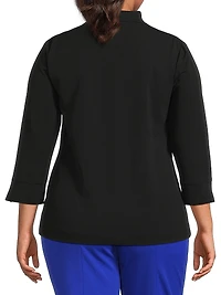 Plus Stretch Deco Crepe Blouse