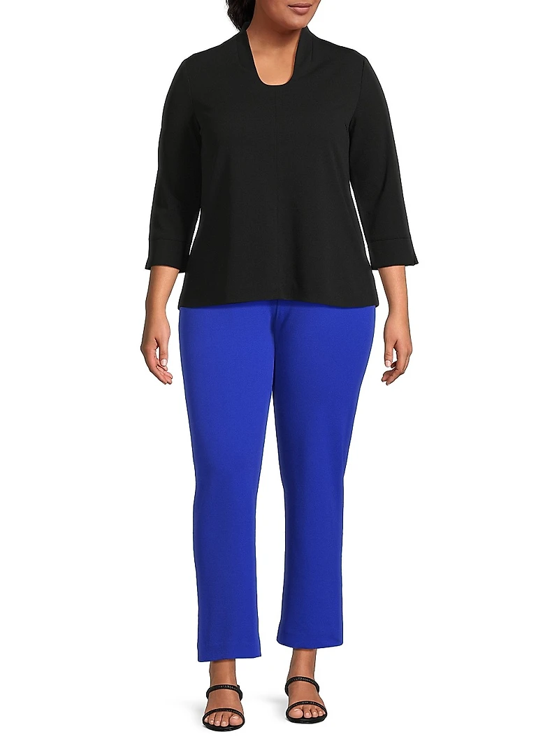 Plus Stretch Deco Crepe Blouse