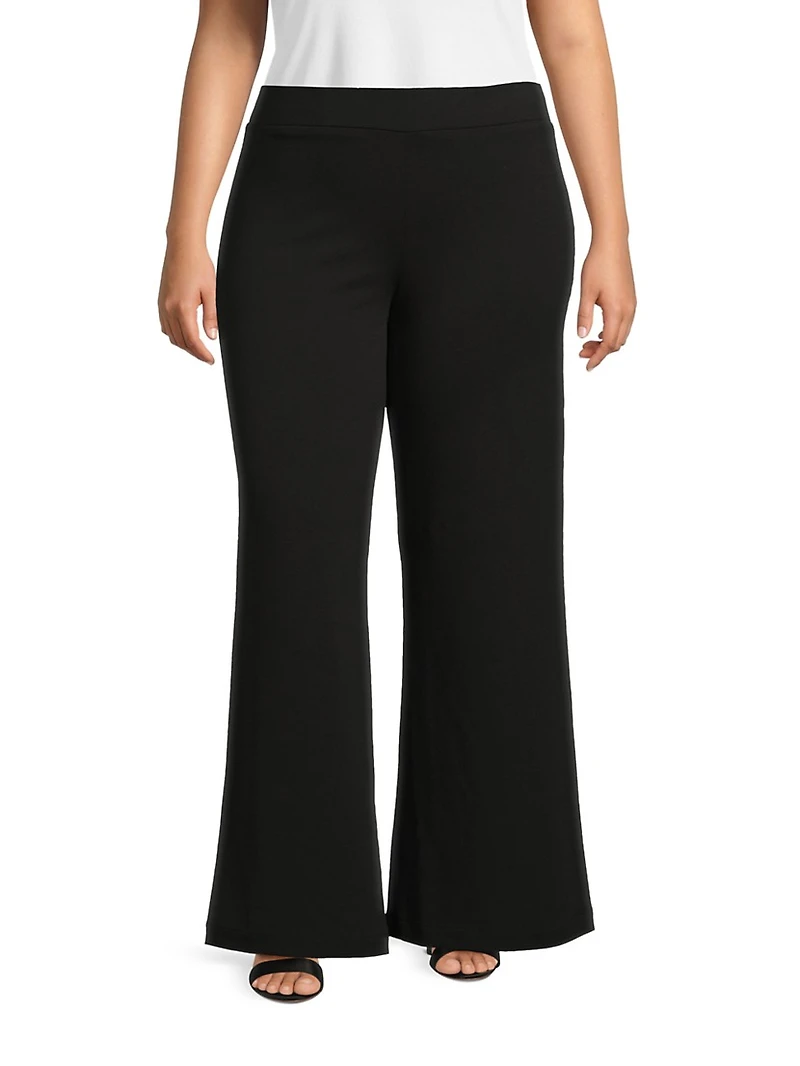 Plus Stretch-Crêpe Wide-Leg Pants