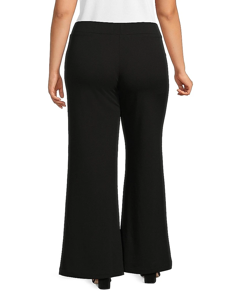 Plus Stretch-Crêpe Wide-Leg Pants