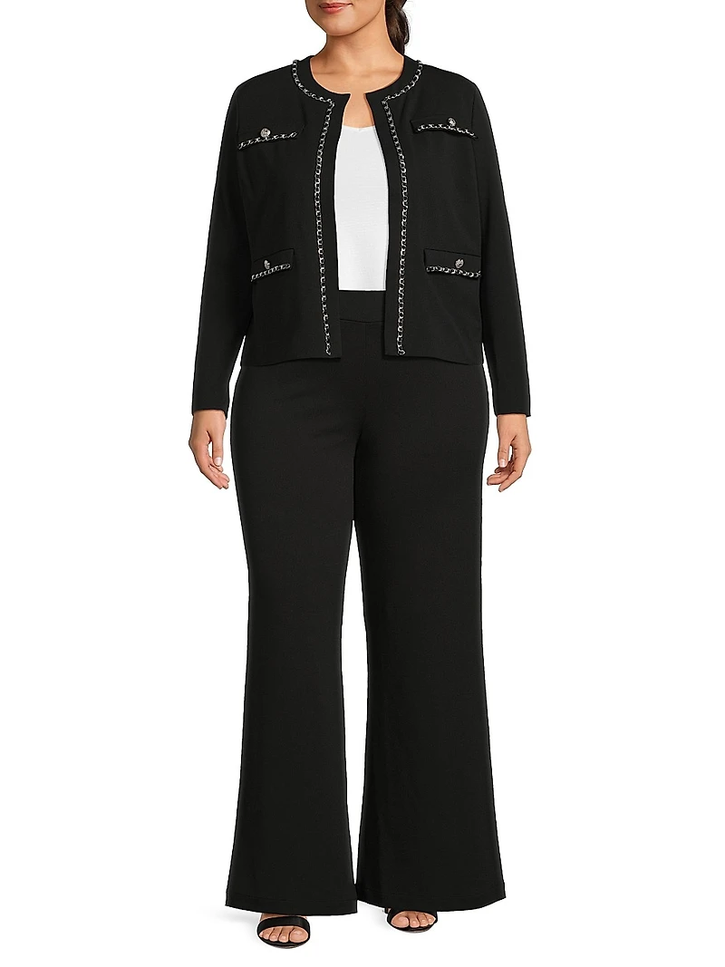 Plus Stretch-Crêpe Wide-Leg Pants