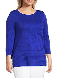 Plus Jacquard-Knit Boatneck Tunic