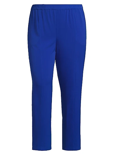 Plus Crêpe De Chine Straight-Leg Pants